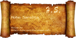 Hohn Sarolta névjegykártya