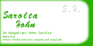 sarolta hohn business card